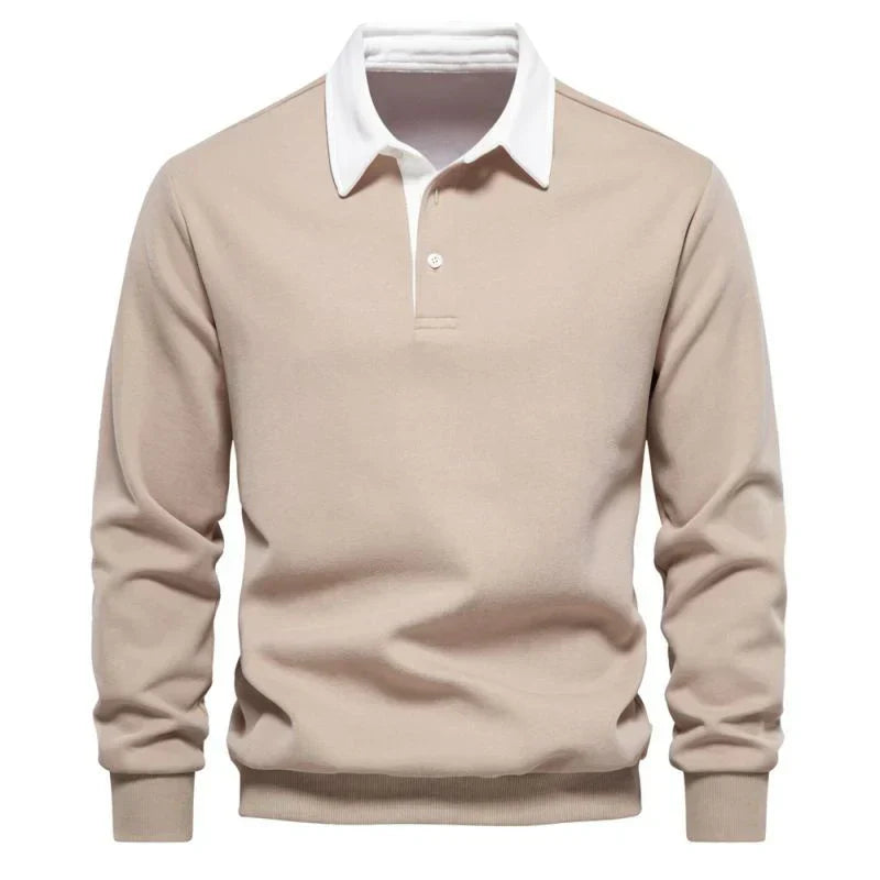 Eveloria Damen Poloshirt Langärmlig Baumwolle Weiß