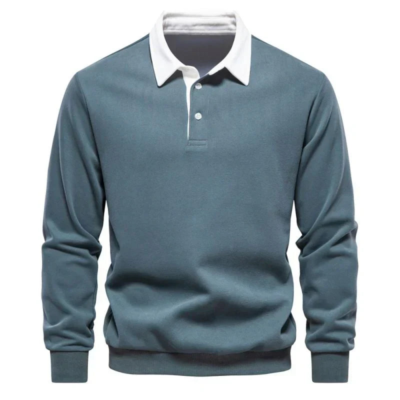 Eveloria Damen Poloshirt Langärmlig Baumwolle Weiß