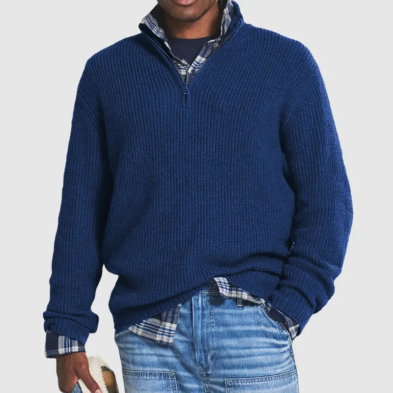 Herren Pullover Reißverschluss Warm