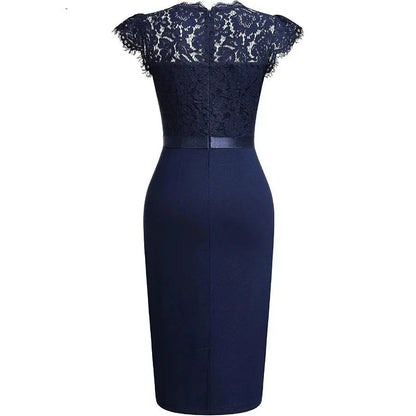 Eveloria Damen Spitzenkleid
