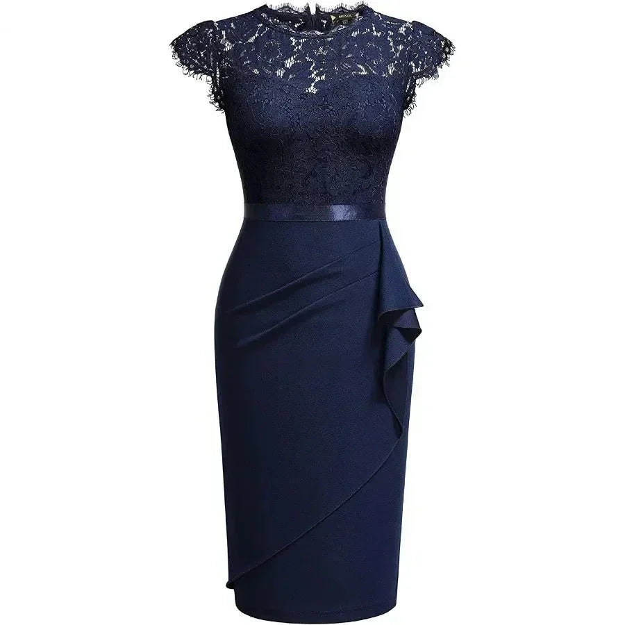 Eveloria Damen Spitzenkleid