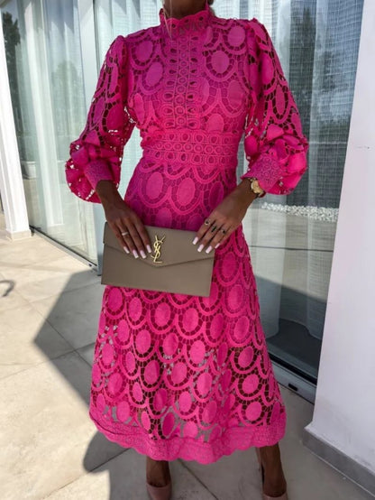 Damen Langarm Abendkleid Sommer