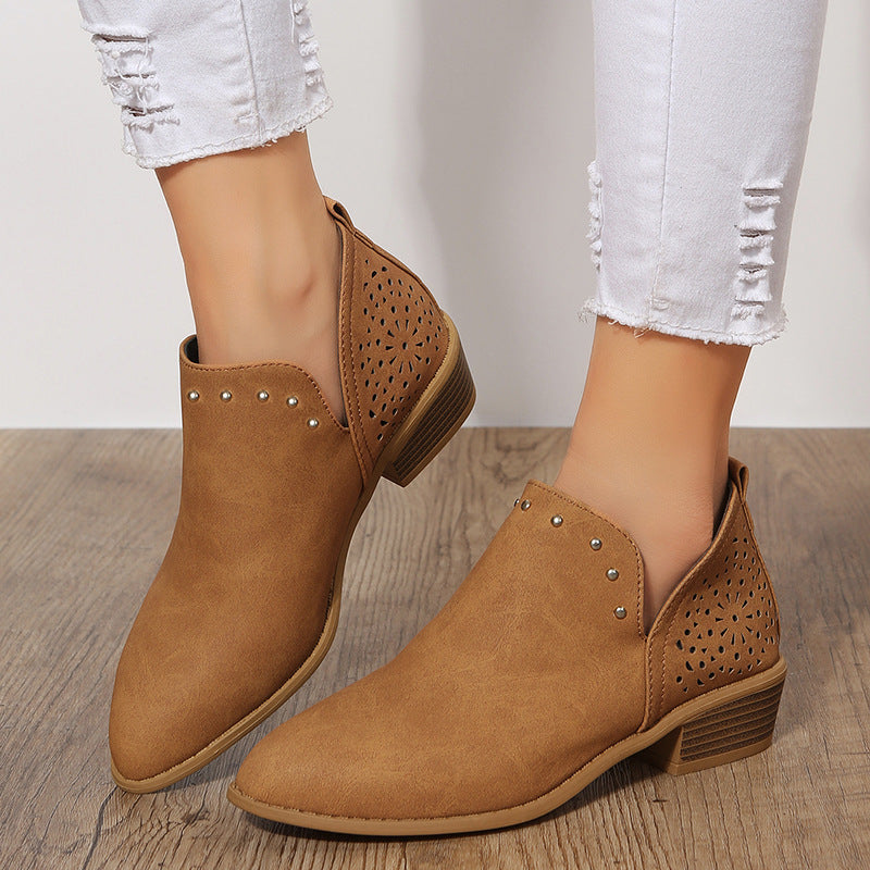 Eveloria Damen Zehen-Hohlstiefeletten Vintage Spitze