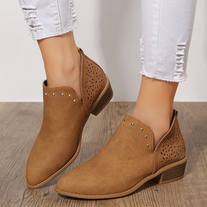 Eveloria Damen Zehen-Hohlstiefeletten Vintage Spitze
