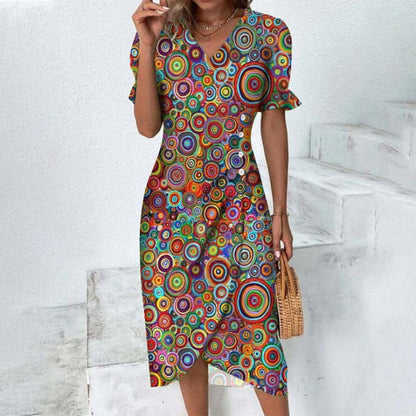 Eveloria Damen Kleid Bunt