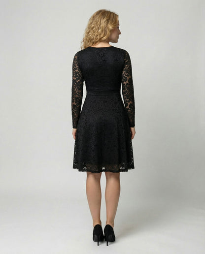 Damen Spitzenkleid Elegantes Abendkleid Weiss