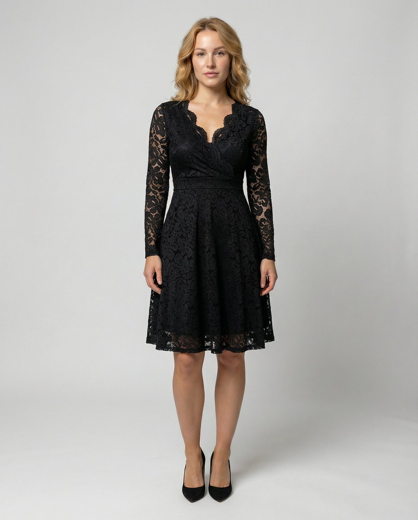 Eveloria Damen Spitzenkleid Elegantes Abendkleid
