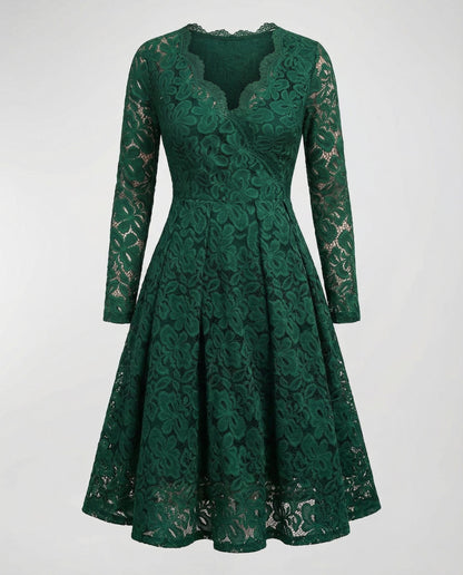 Eveloria Damen Spitzenkleid Elegantes Abendkleid