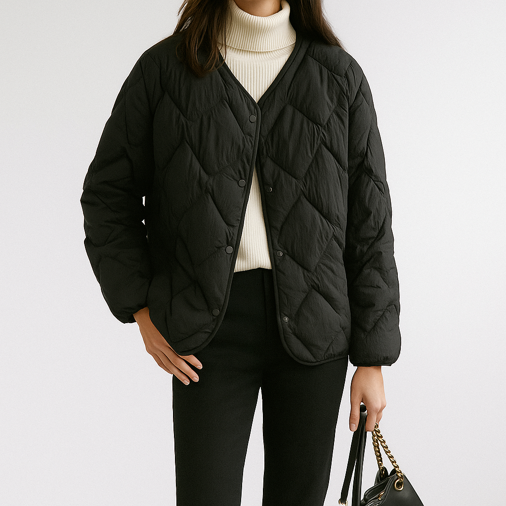 Damen Pufferjacke Warm Gesteppt Leicht