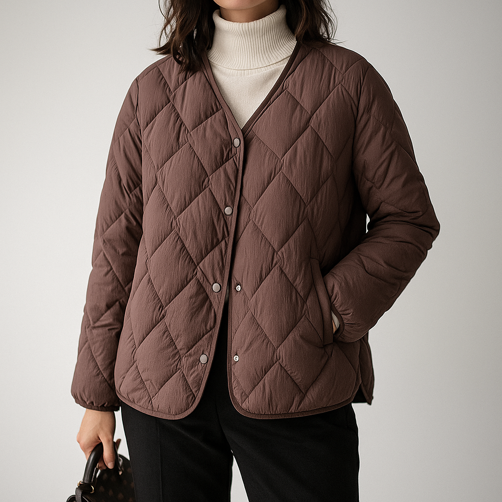 Damen Pufferjacke Warm Gesteppt Leicht