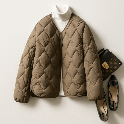 Damen Pufferjacke Warm Gesteppt Leicht