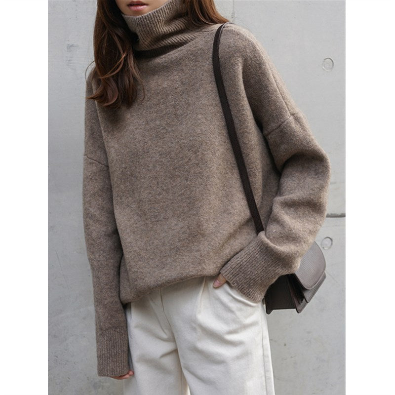 Damen Rollkragenpullover Weich Oversize Eveloria