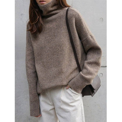 Damen Rollkragenpullover Weich Oversize Eveloria