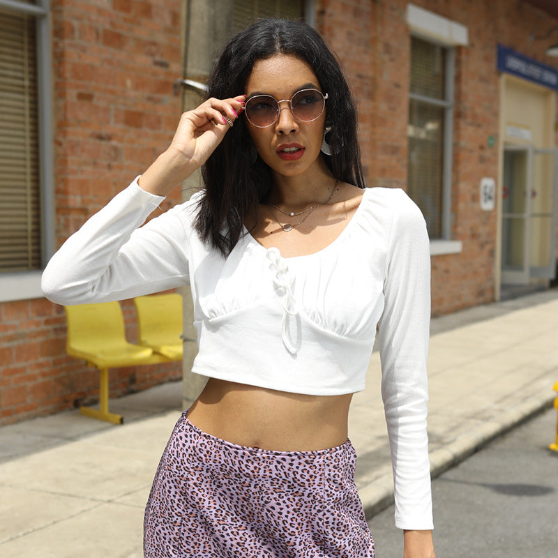 Damen Crop Raffungen Eveloria - Eveloria