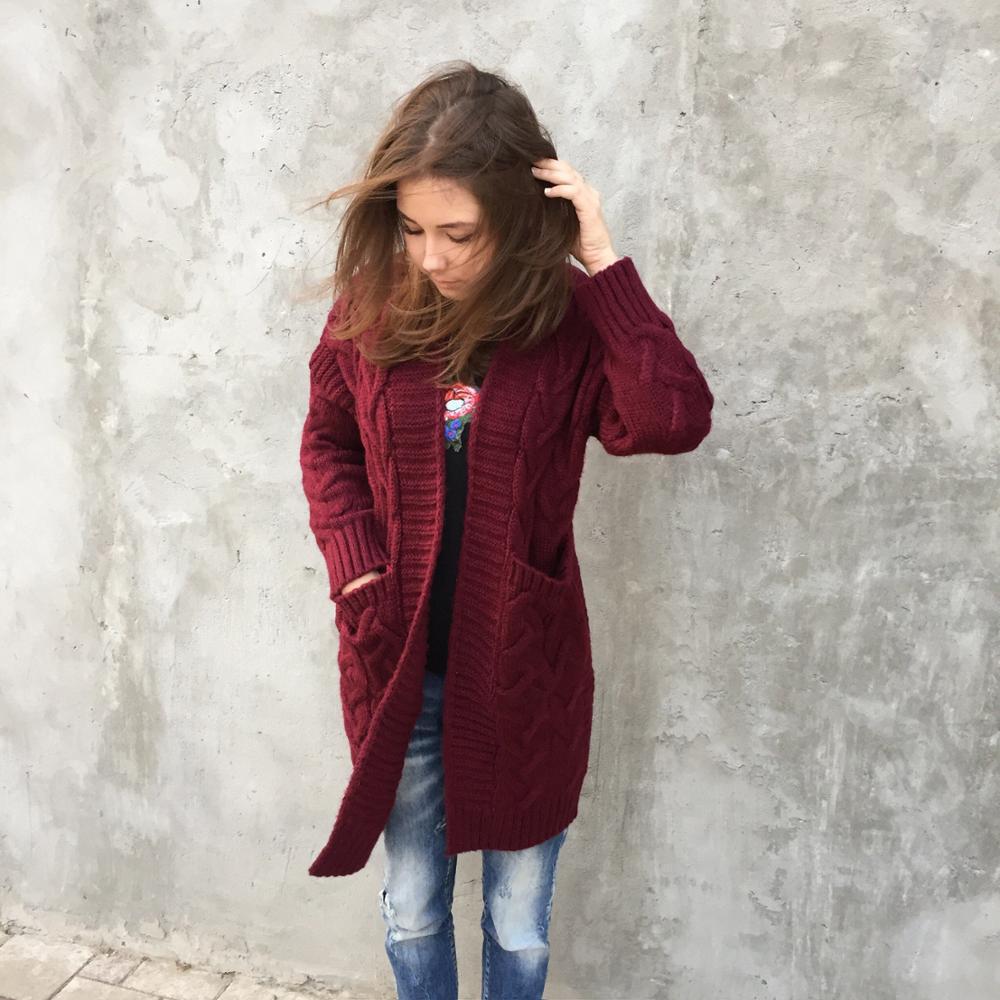 Damen Strickjacke Langärmlig Mit Taschen Eveloria