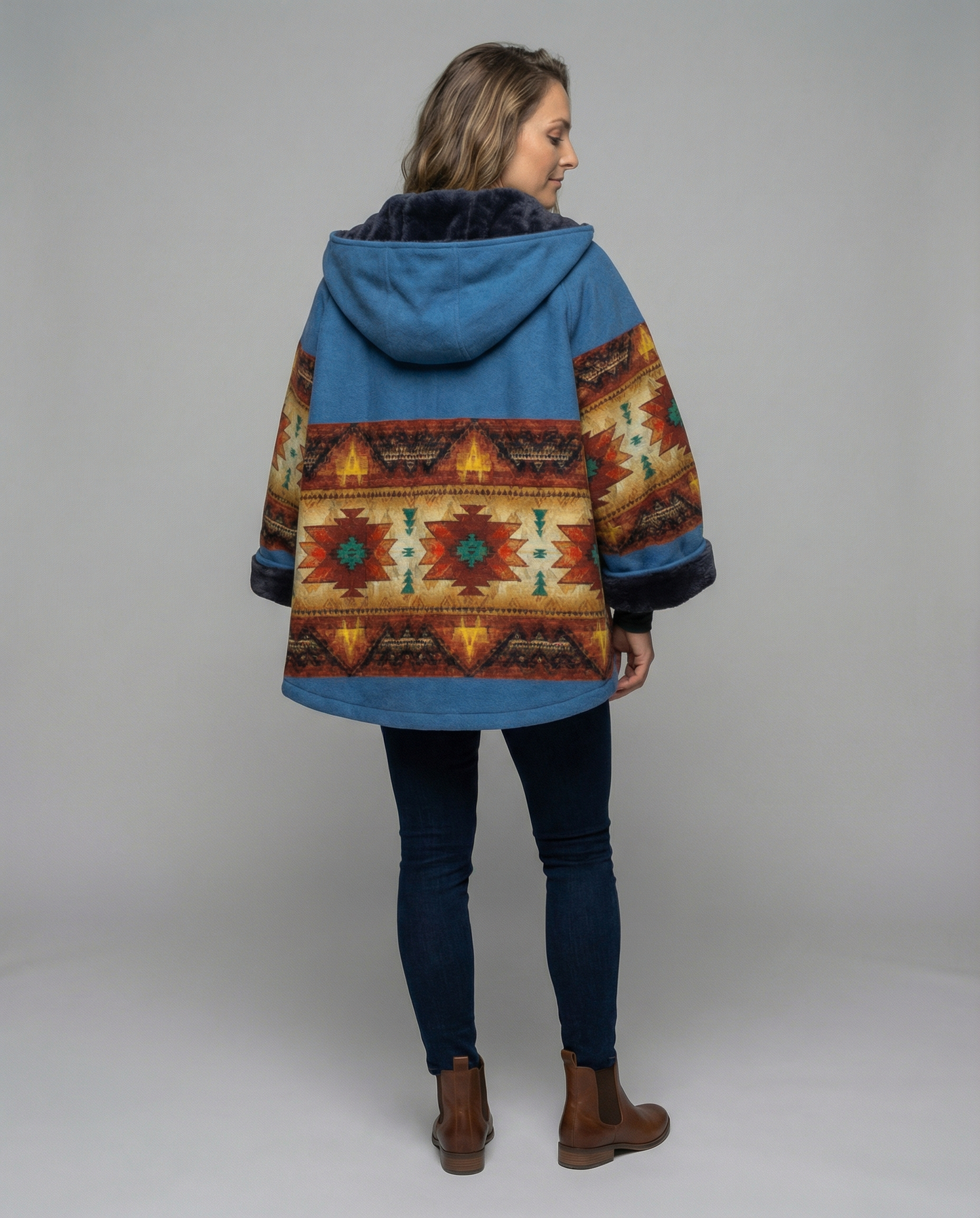 Damen Vintage-Mantel Bedruckt