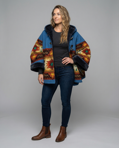 Damen Vintage-Mantel Bedruckt - Eveloria