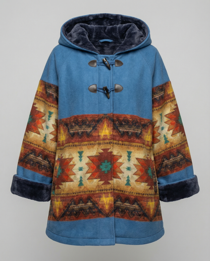 Damen Vintage-Mantel Bedruckt