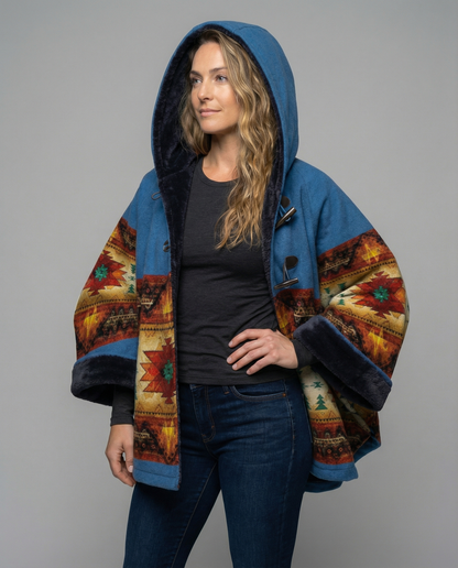 Damen Vintage-Mantel Bedruckt
