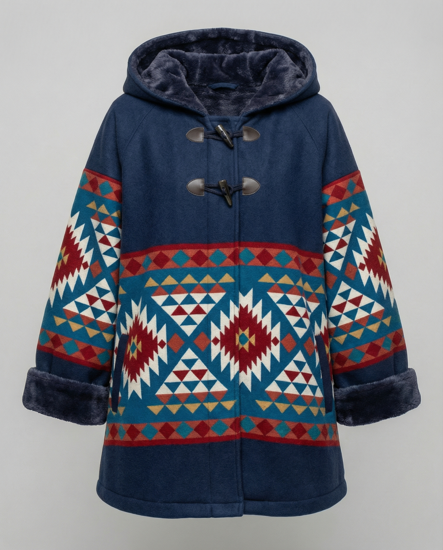 Damen Vintage-Mantel Bedruckt