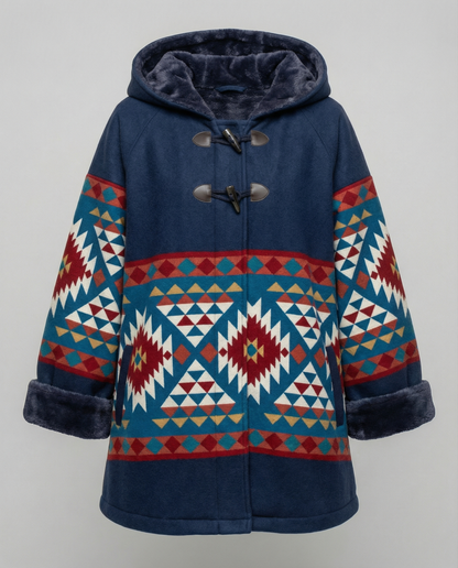 Damen Vintage-Mantel Bedruckt