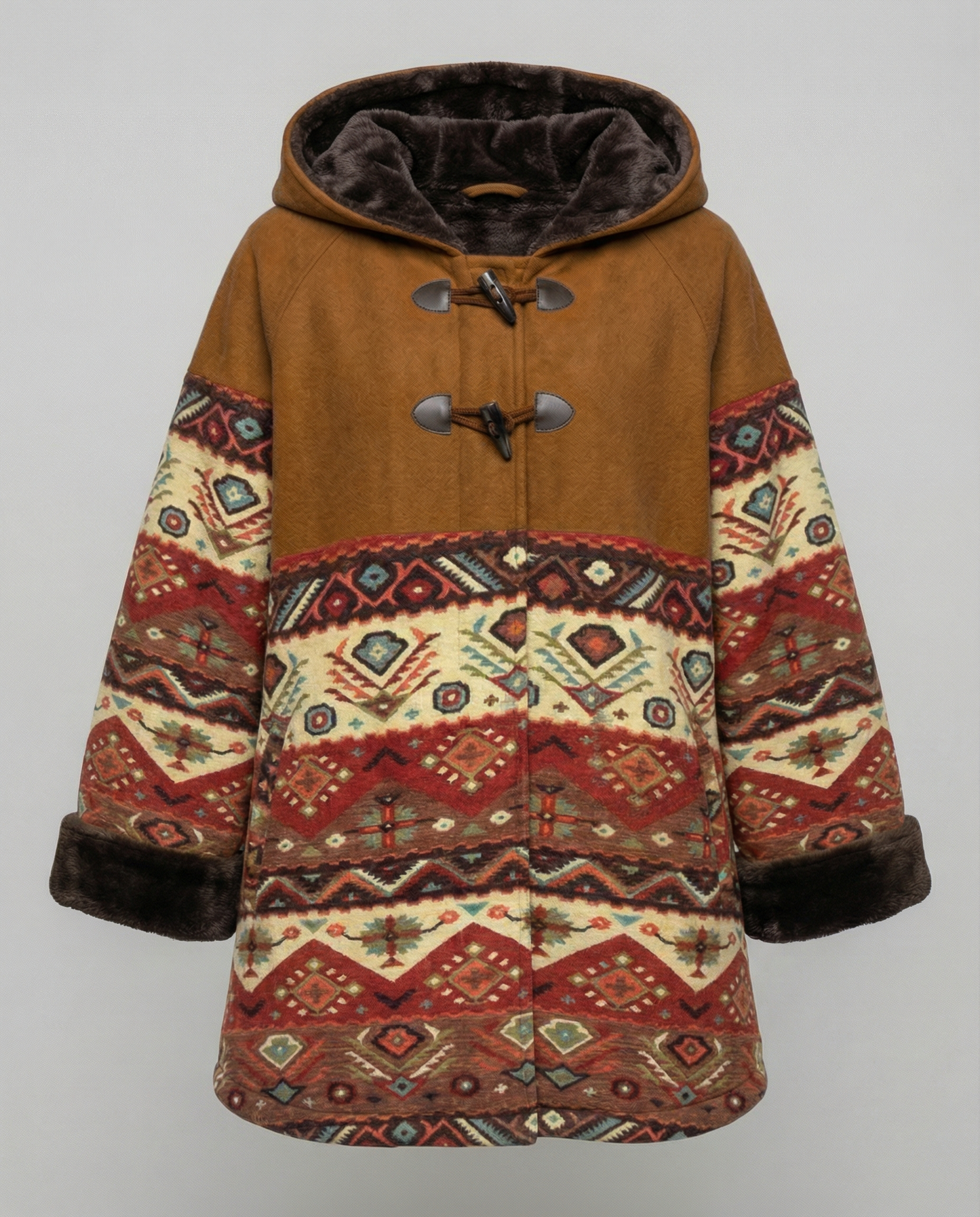 Damen Vintage-Mantel Bedruckt