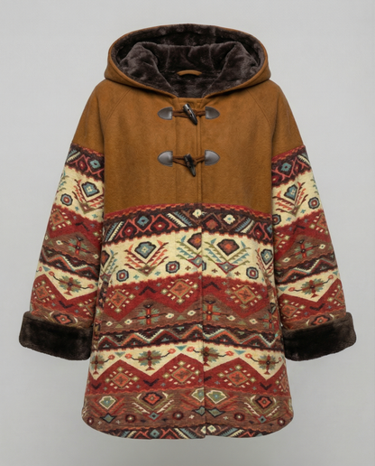 Damen Vintage-Mantel Bedruckt