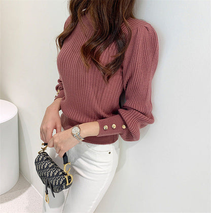 Damen Strickpullover mit Knöpfen Eveloria