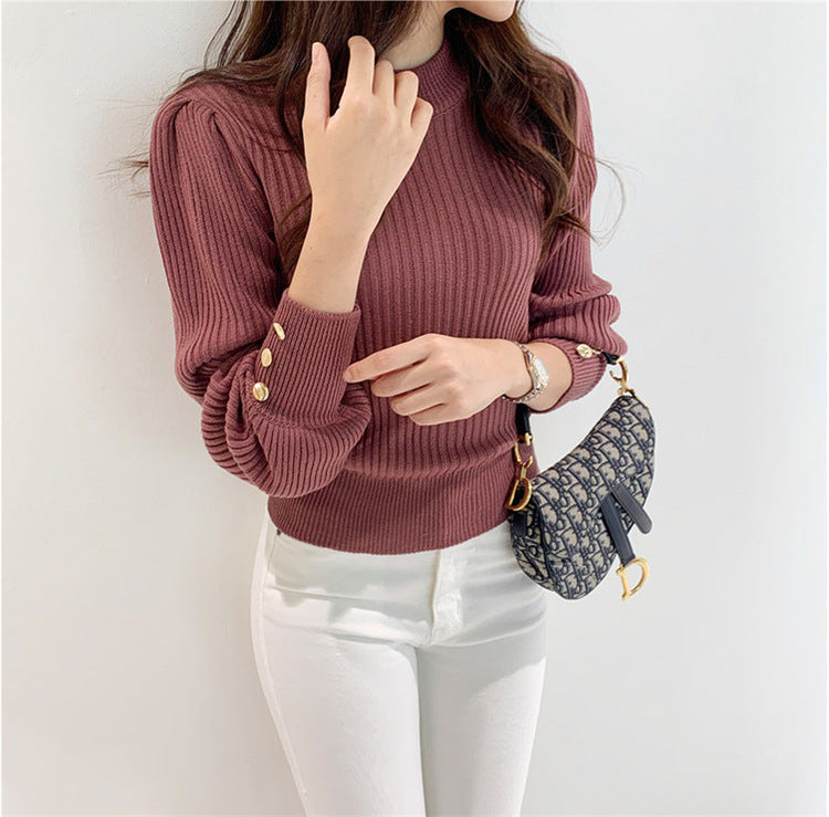 Damen Strickpullover mit Knöpfen Eveloria - Eveloria