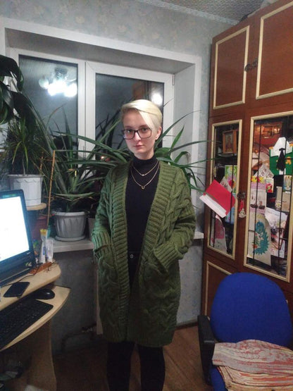 Damen Strickjacke Langärmlig Mit Taschen Eveloria
