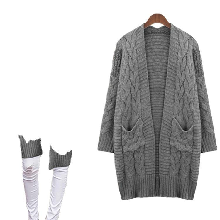 Damen Strickjacke Langärmlig Mit Taschen Eveloria