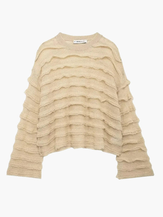 Damen Strickpullover Gemütlich Struktur - Norvielle