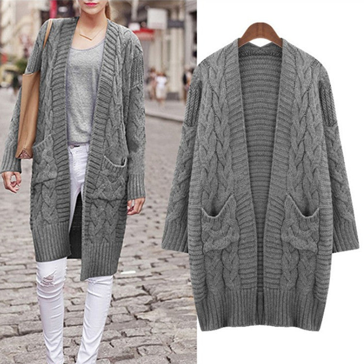 Damen Strickjacke Langärmlig Mit Taschen Eveloria