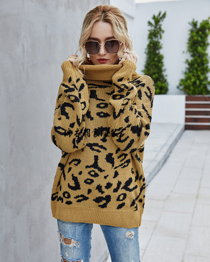 Damen Pullover Leopardenmuster Eveloria