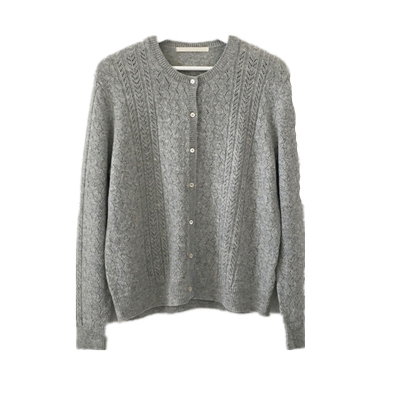 Damen Strickjacke Eingewebtes Zopfmuster Eveloria