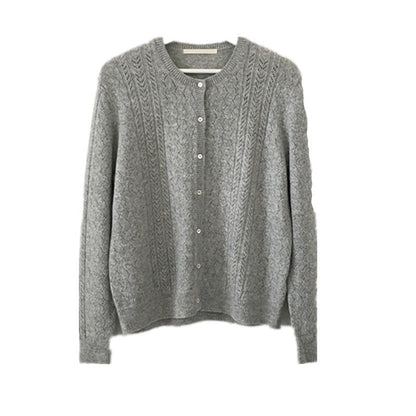Damen Strickjacke Eingewebtes Zopfmuster Eveloria