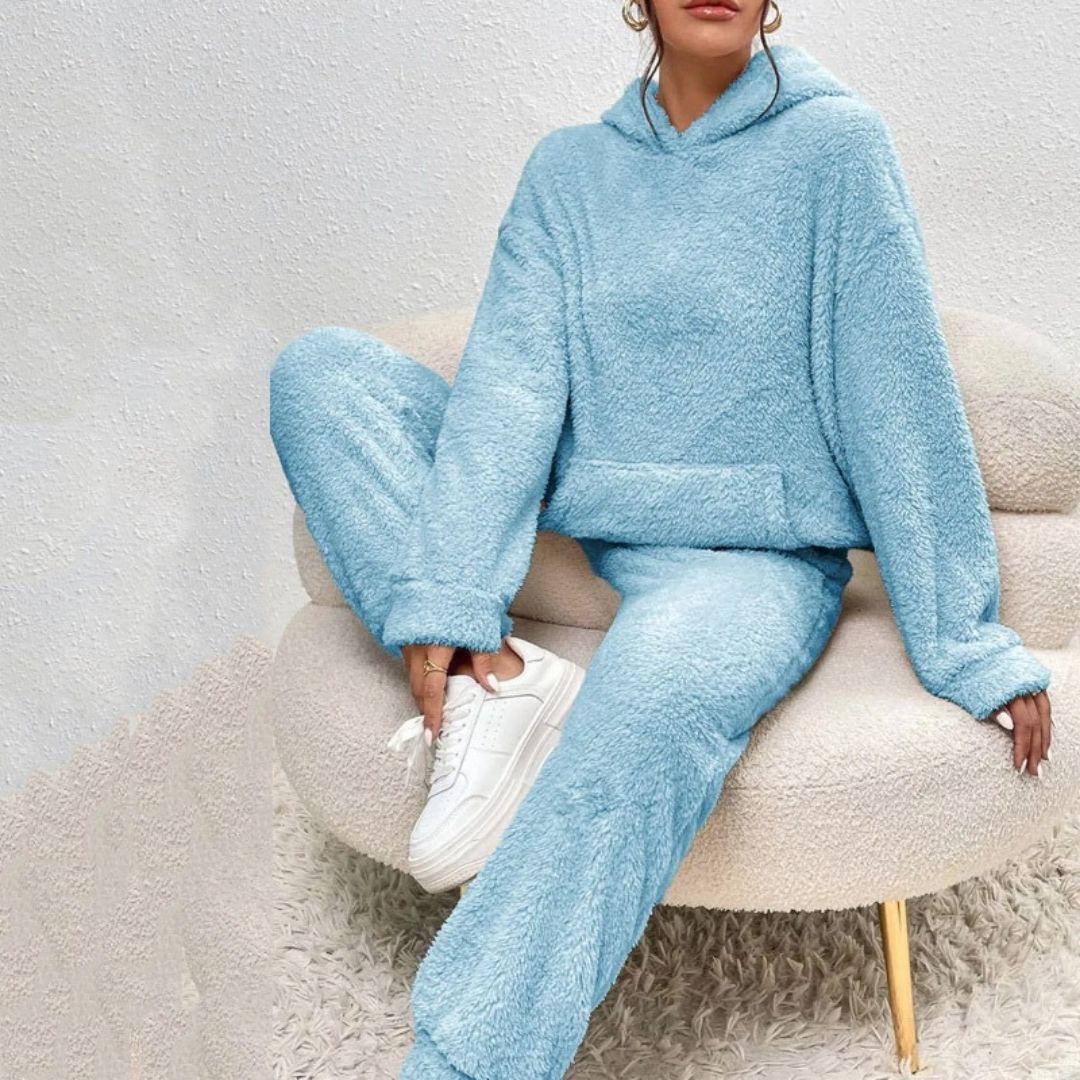 Damen Frühlings Cozy Kapuzen-Loungewear-Set - Eveloria
