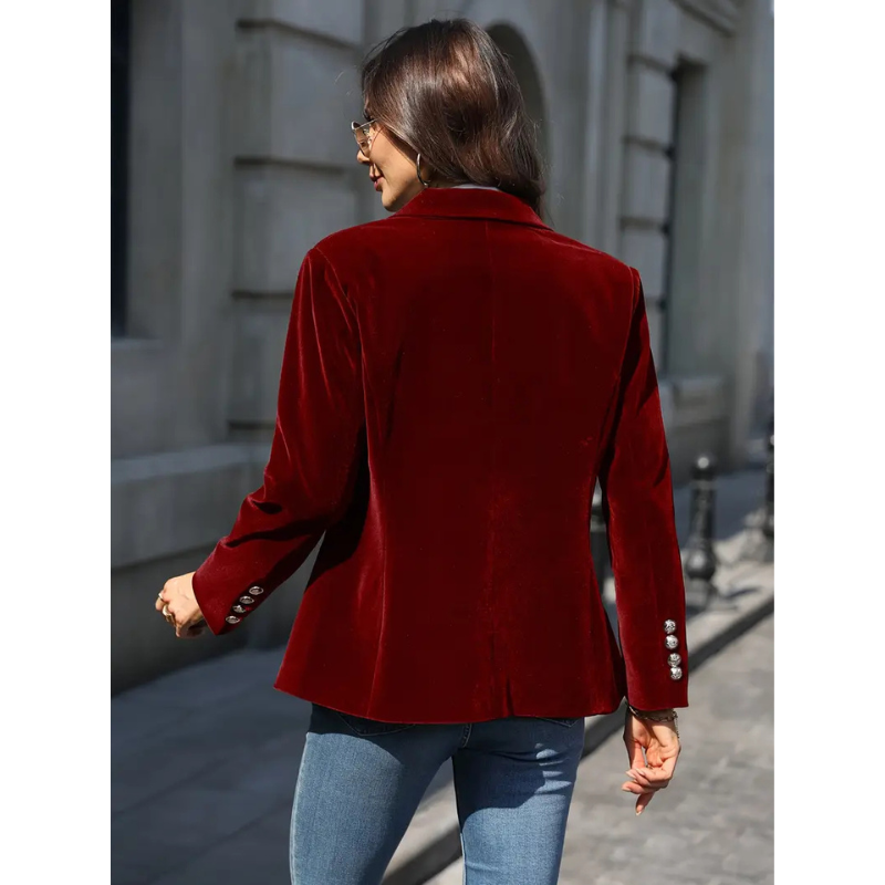 Eveloria Damen Blazer Velvet Casual