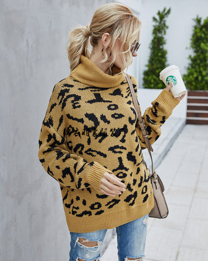 Damen Pullover Leopardenmuster Eveloria