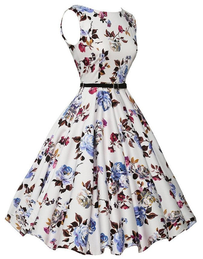 Damen Swingkleid Floralmuster Schwingrock Eveloria