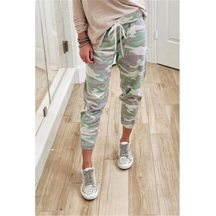 Damen Jogginghose Camouflage Elastisch Eveloria