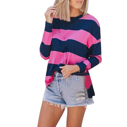 Damen Langarmshirt Streifenmuster Modern Eveloria
