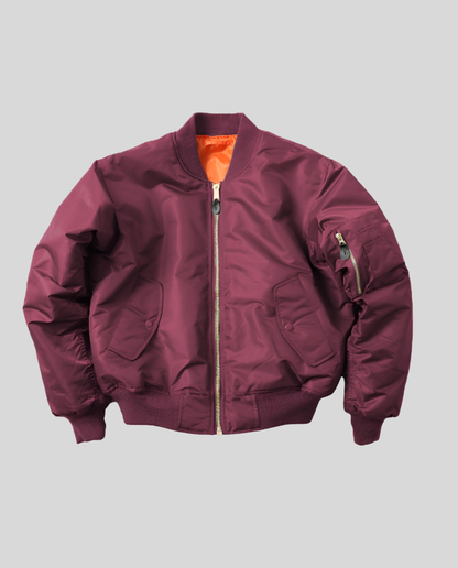 Damen Klassische Bomberjacke Leder
