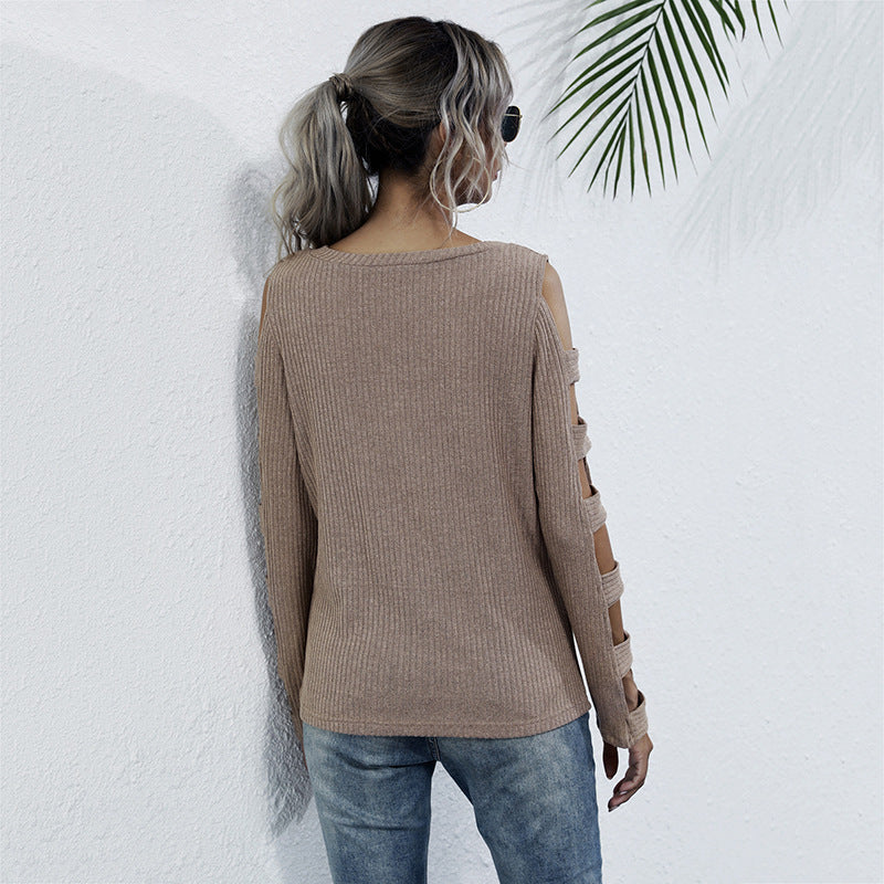 Damen Strickoberteil mit Cut-Out-Ärmeln Lässig