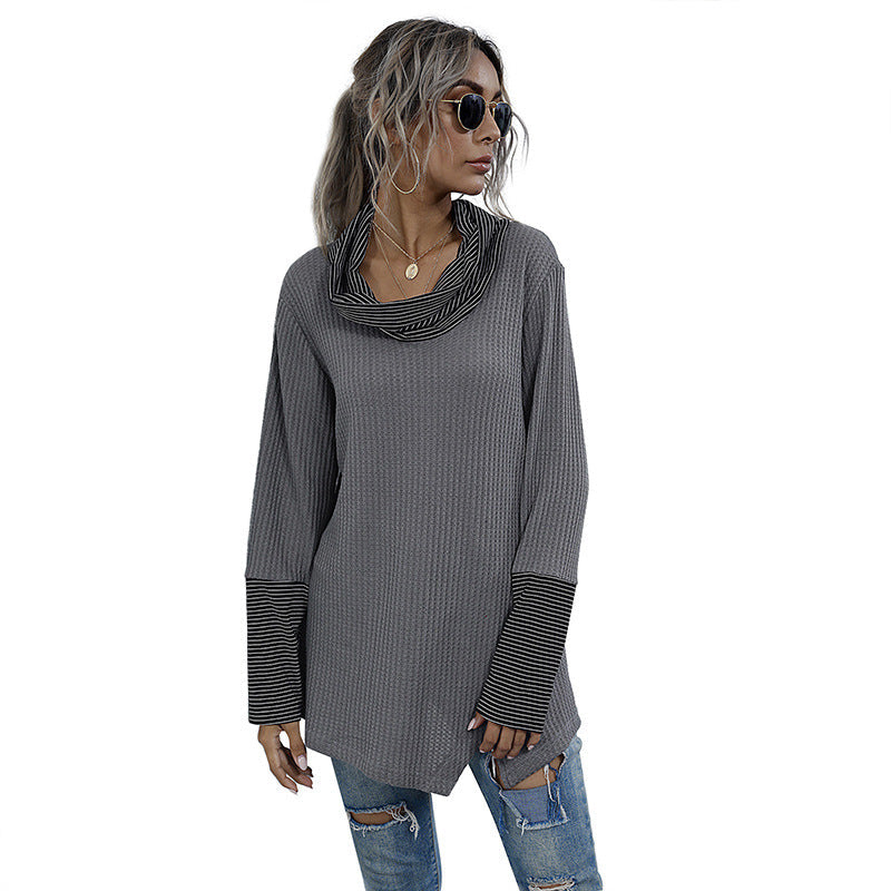 Damen Langarmshirt mit Kragen und Knöpfen