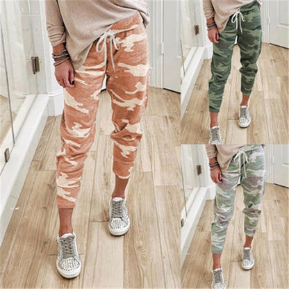 Damen Jogginghose Camouflage Elastisch Eveloria