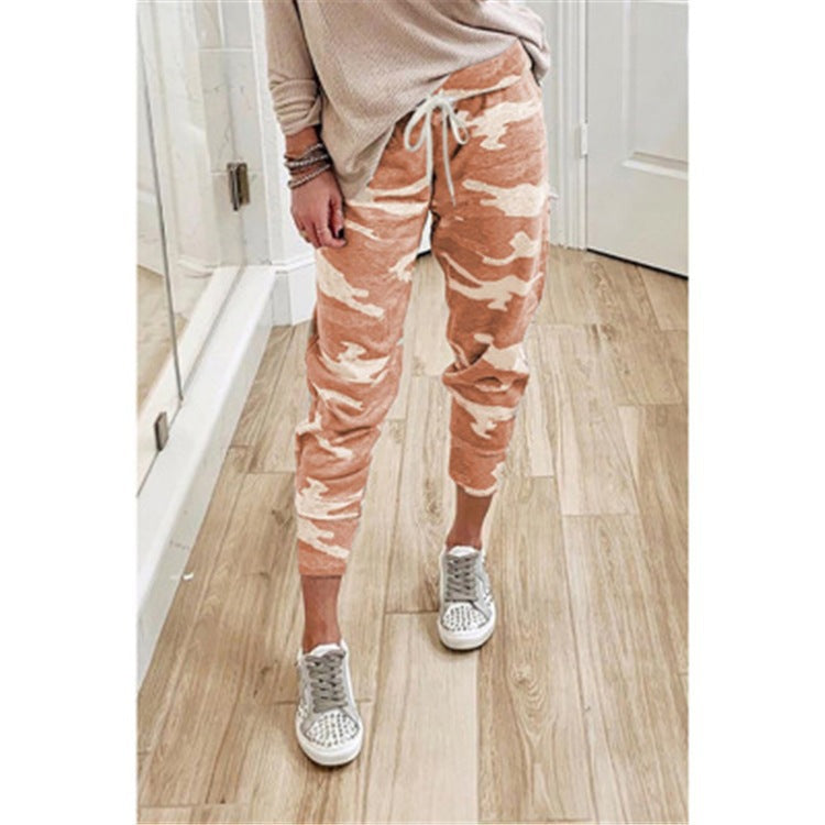 Damen Jogginghose Camouflage Elastisch Eveloria