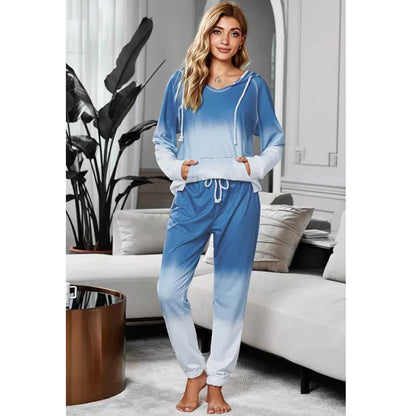 Damen Loungewear Elastisch Kapuzenoberteil Bequem Eveloria