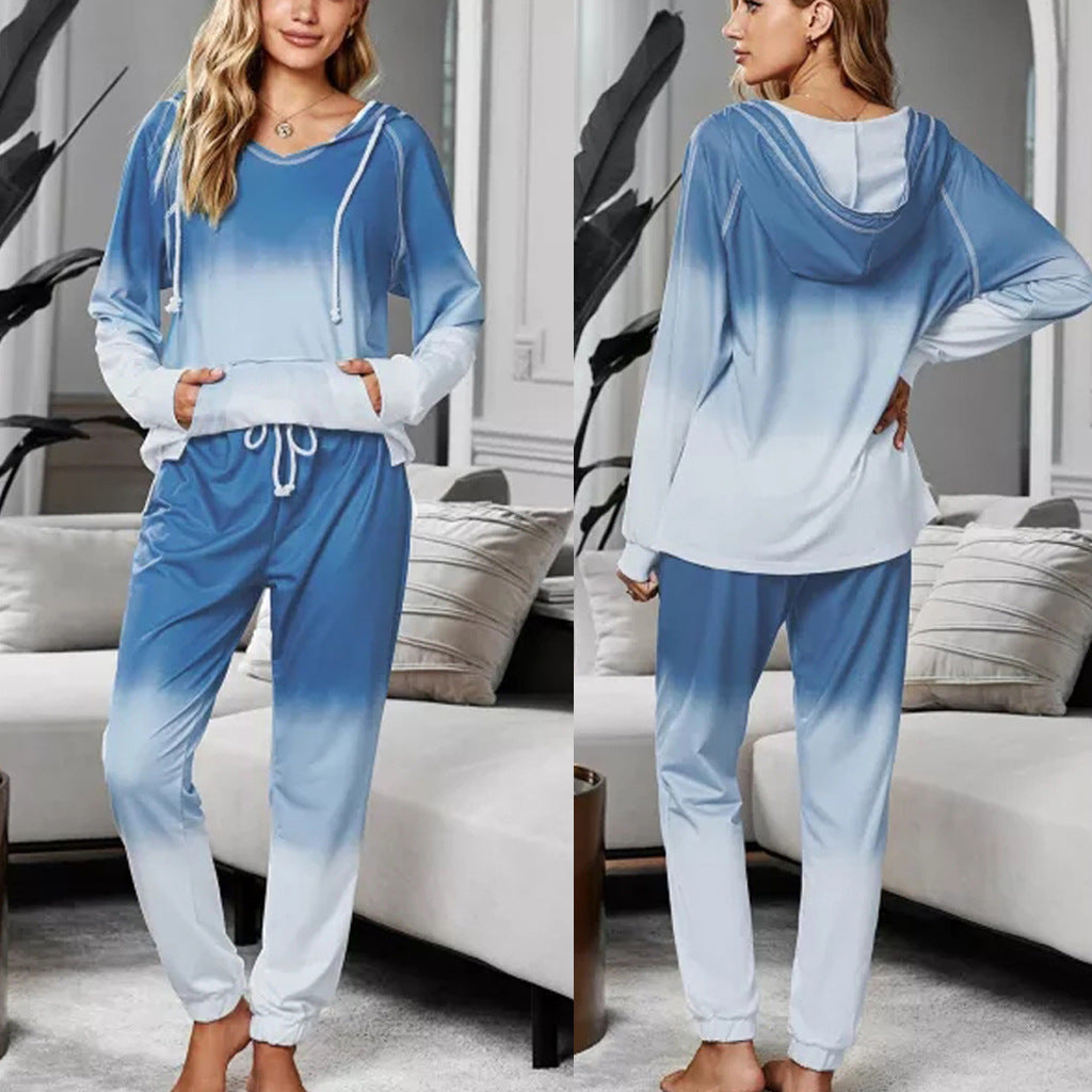 Damen Loungewear Elastisch Kapuzenoberteil Bequem Eveloria