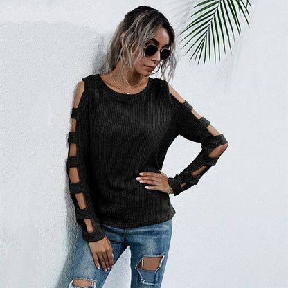 Damen Strickoberteil mit Cut-Out-Ärmeln Lässig